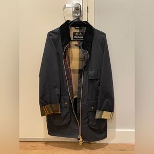 Barbour Highclere Wax Jacket, Navy, US 6